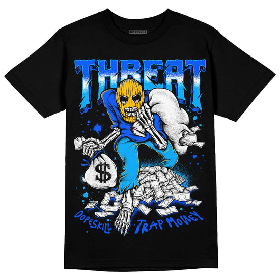 Royal Blue Sneakers DopeSkill T-Shirt Threat Graphic Streetwear - Black
