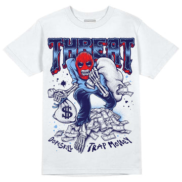 University Blue Sneakers DopeSkill T-Shirt Threat Graphic Streetwear - White
