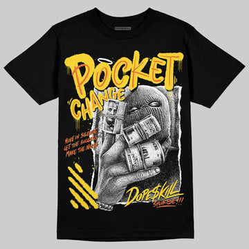 Jordan 4 Thunder DopeSkill T-Shirt Pocket Change Graphic Streetwear - Black