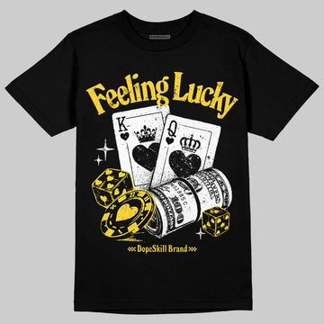 Jordan 4 Thunder DopeSkill T-Shirt Feeling Lucky Graphic Streetwear - Black