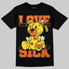 Jordan 4 Thunder DopeSkill T-Shirt Love Sick Graphic Streetwear - Black