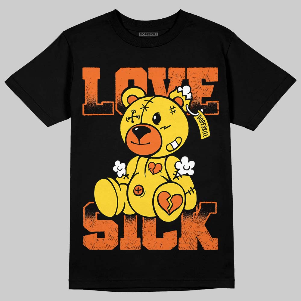 Jordan 4 Thunder DopeSkill T-Shirt Love Sick Graphic Streetwear - Black