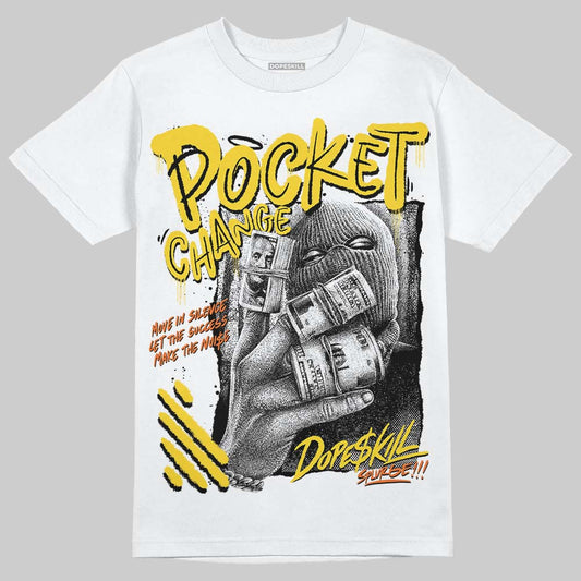 Jordan 4 Thunder DopeSkill T-Shirt Pocket Change Graphic Streetwear - White