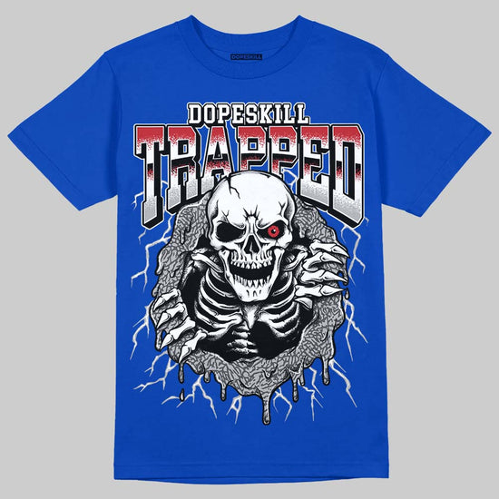 Jordan 3 "True Blue" DopeSkill T-Shirt Trapped Halloween Graphic Streetwear - Royal