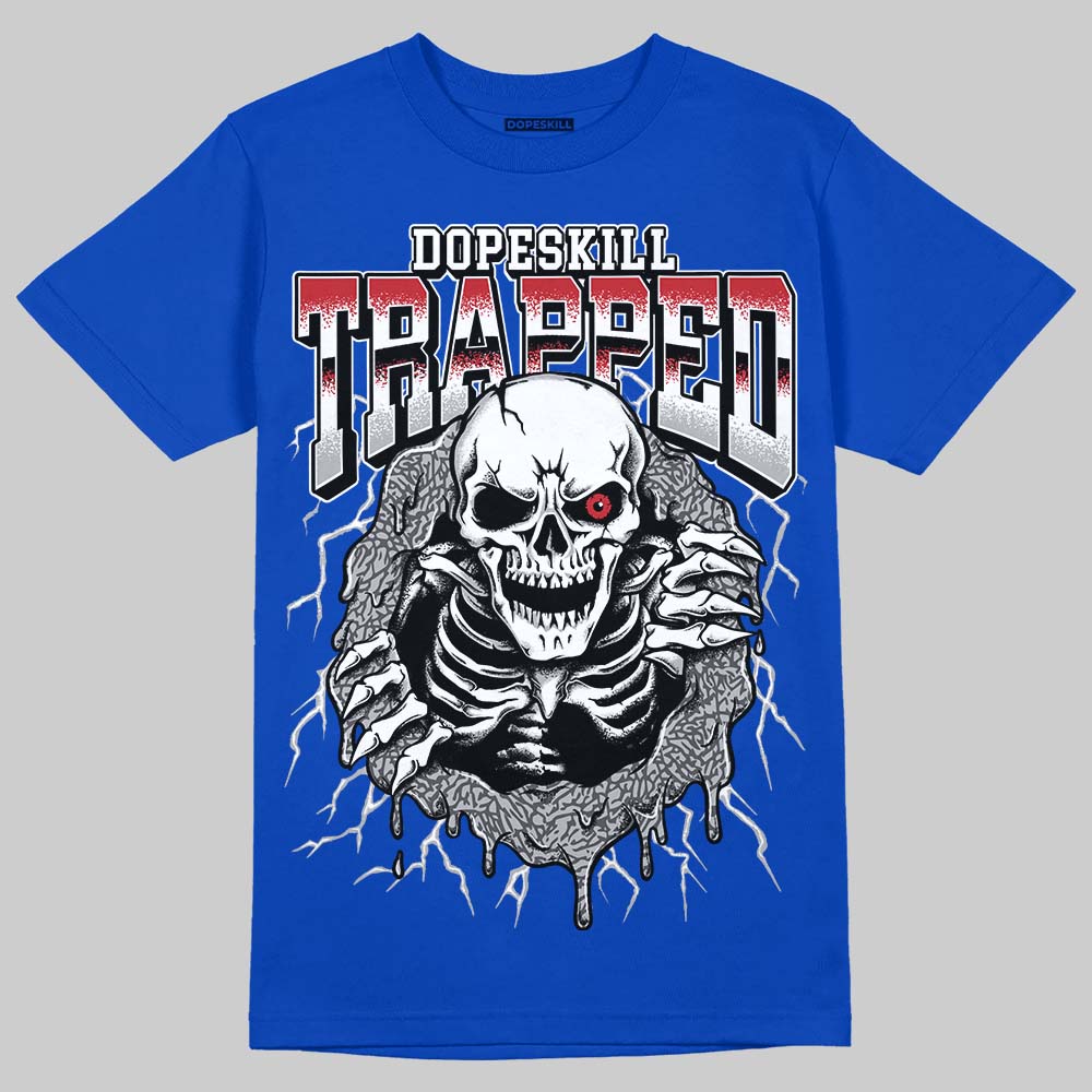 Jordan 3 "True Blue" DopeSkill T-Shirt Trapped Halloween Graphic Streetwear - Royal