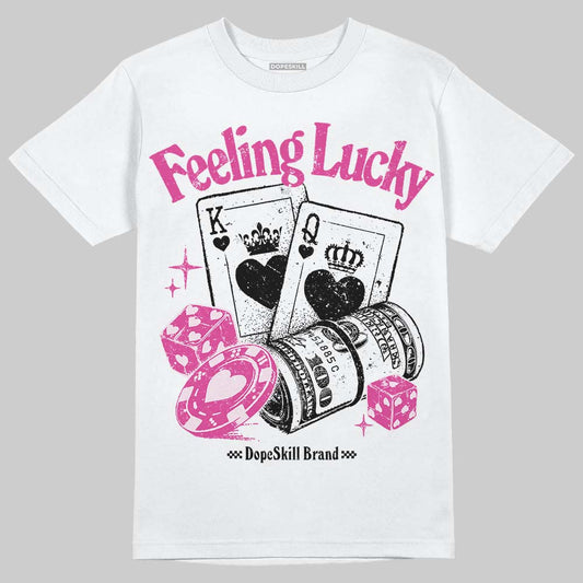 Dunk Low GS 'Triple Pink' DopeSkill T-Shirt Feeling Lucky Graphic Streetwear - White