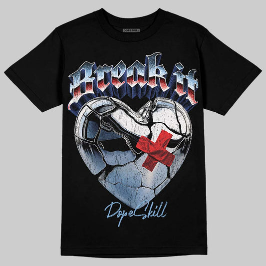 Jordan 6 University Blue DopeSkill T-Shirt Break It Graphic Streetwear -0 Black