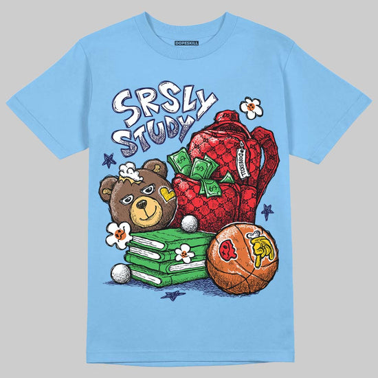 Jordan 6 University Blue DopeSkill T-Shirt Fear Fuels The Hustle Graphic Streetwear - Carolina Blue