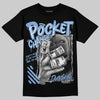 Jordan 5 Retro University Blue DopeSkill T-Shirt Pocket Change Graphic Streetwear - Black
