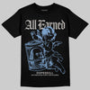 Jordan 5 Retro University Blue DopeSkill T-Shirt All Earned Graphic Streetwear - Black