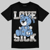 Jordan 5 Retro University Blue DopeSkill T-Shirt Love Sick Graphic Streetwear - Black