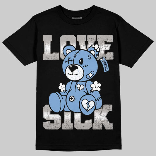 Jordan 5 Retro University Blue DopeSkill T-Shirt Love Sick Graphic Streetwear - Black