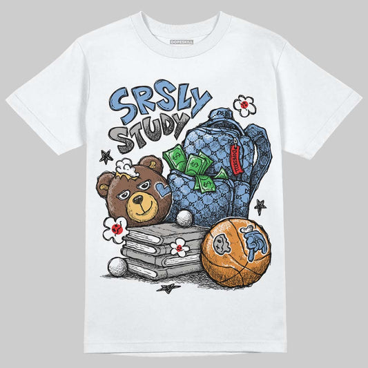 Jordan 5 Retro University Blue DopeSkill T-Shirt Fear Fuels The Hustle Graphic Streetwear - White
