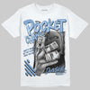 Jordan 5 Retro University Blue DopeSkill T-Shirt Pocket Change Graphic Streetwear - White