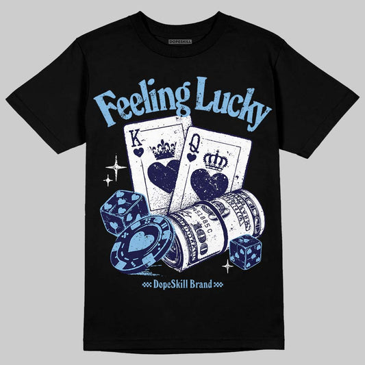 University Blue Sneakers DopeSkill T-Shirt Feeling Lucky Graphic Streetwear - Black