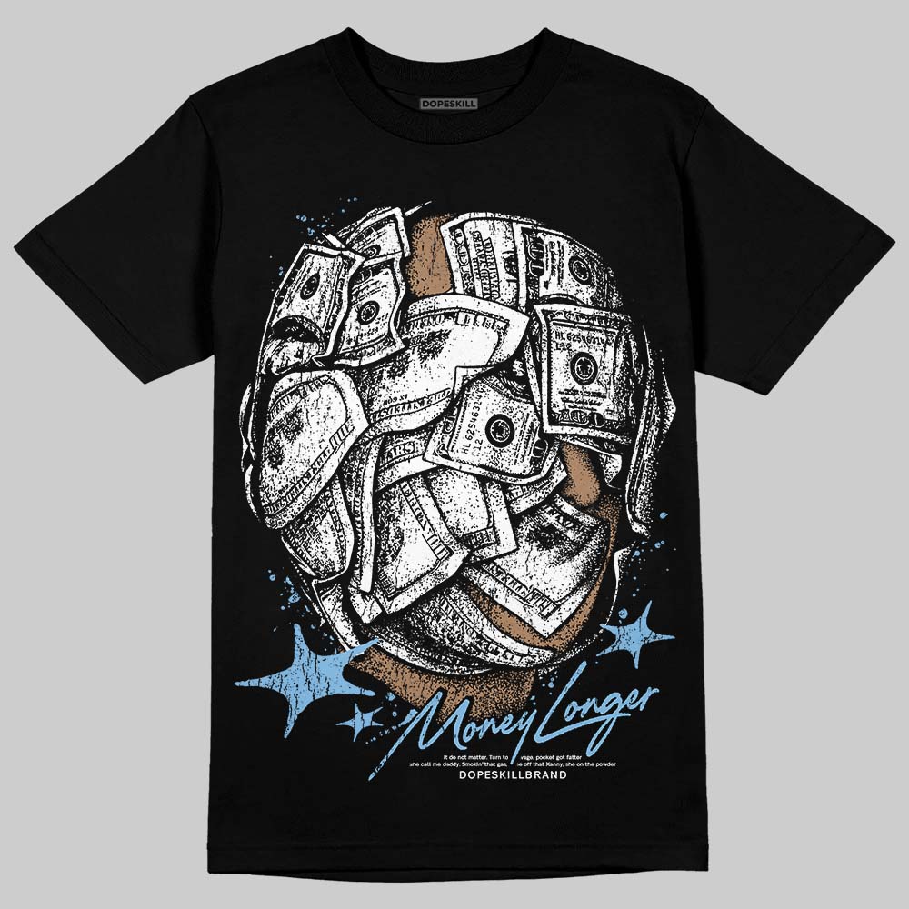 University Blue Sneakers DopeSkill T-Shirt Money Longer Graphic Streetwear - Black