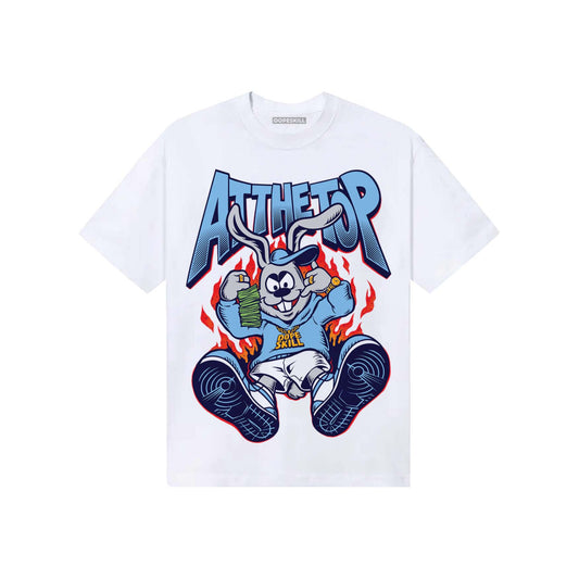 University Blue Sneakers DopeSkill T-Shirt At The Top Graphic Streetwear - White 