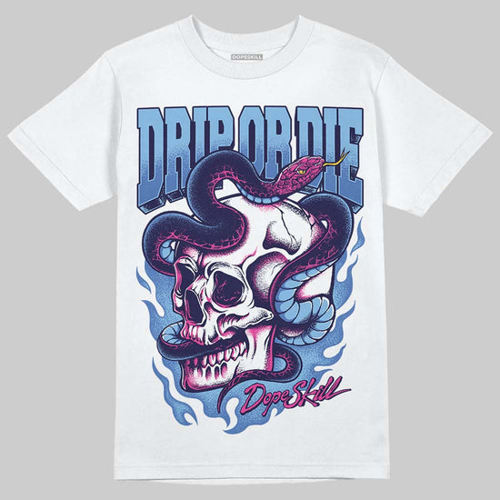 University Blue Sneakers DopeSkill T-Shirt Drip or Die Graphic Streetwear - White 