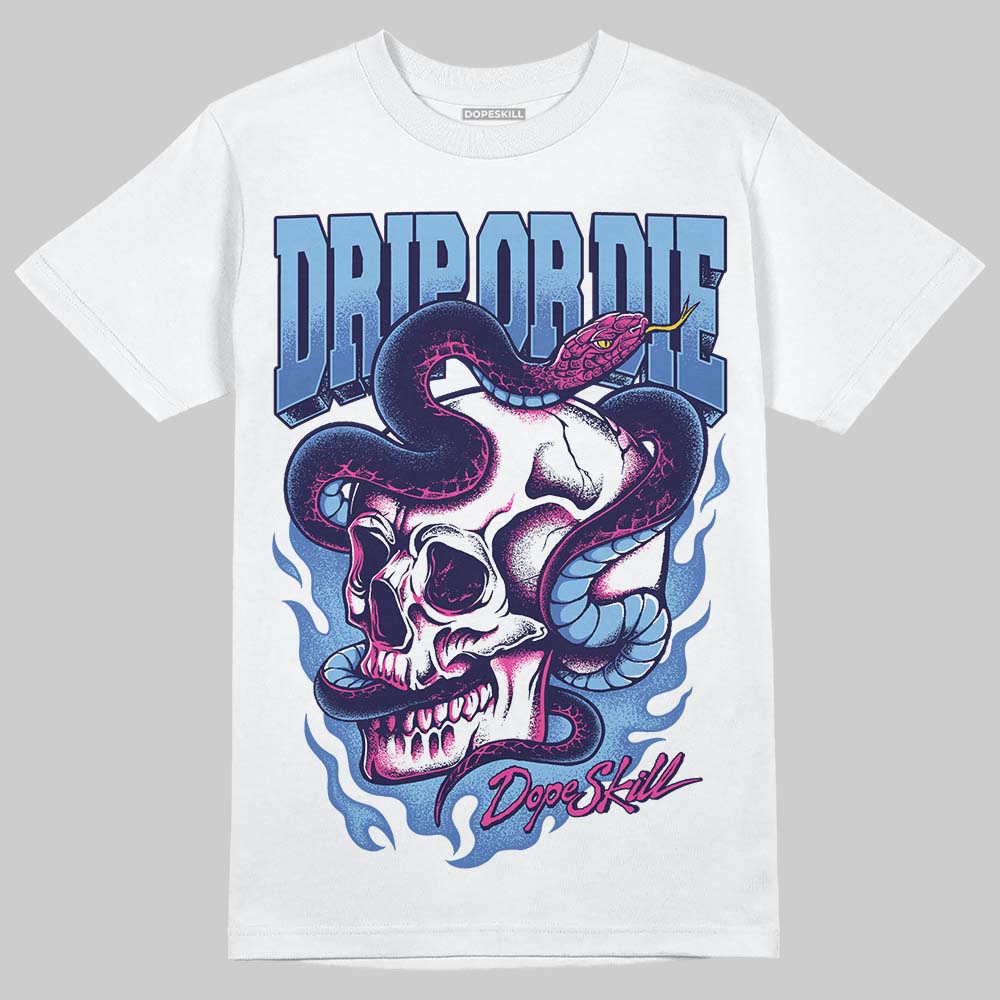 University Blue Sneakers DopeSkill T-Shirt Drip or Die Graphic Streetwear - White 