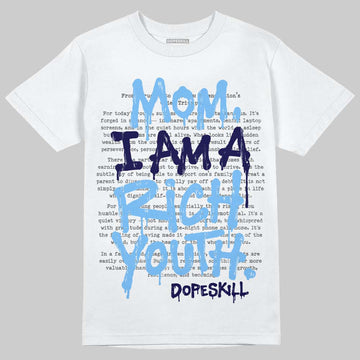 University Blue Sneakers DopeSkill T-Shirt Mom, I Am A Rich Youth Graphic Streetwear - White 