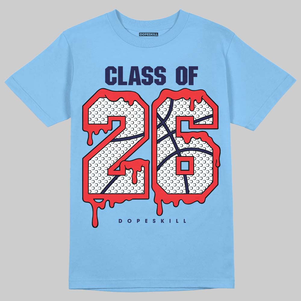 University Blue Sneakers DopeSkill T-Shirt 26 Drip Graphic Streetwear - Carolina Blue