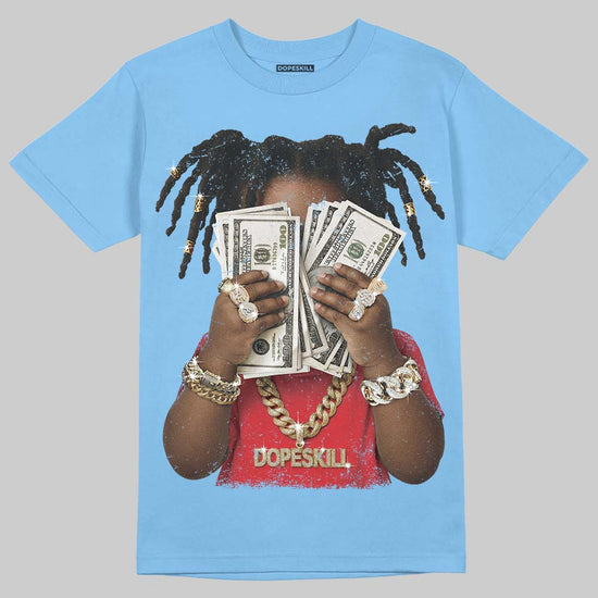 University Blue Sneakers DopeSkill T-Shirt Rich Youth Graphic Streetwear - Carolina Blue