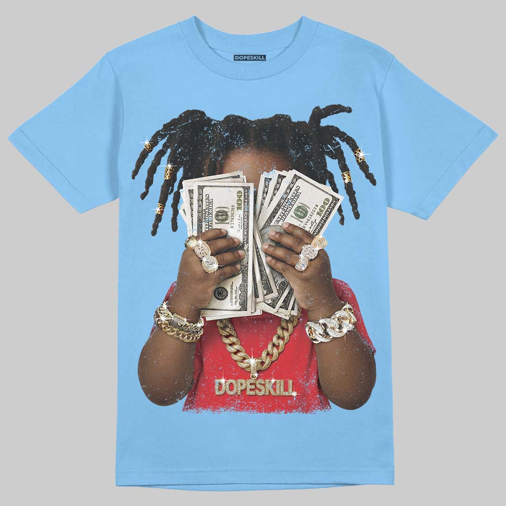 University Blue Sneakers DopeSkill T-Shirt Rich Youth Graphic Streetwear - Carolina Blue