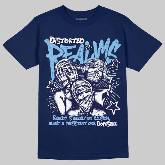 University Blue Sneakers DopeSkill T-Shirt Distorted Realms Graphic Streetwear - navy