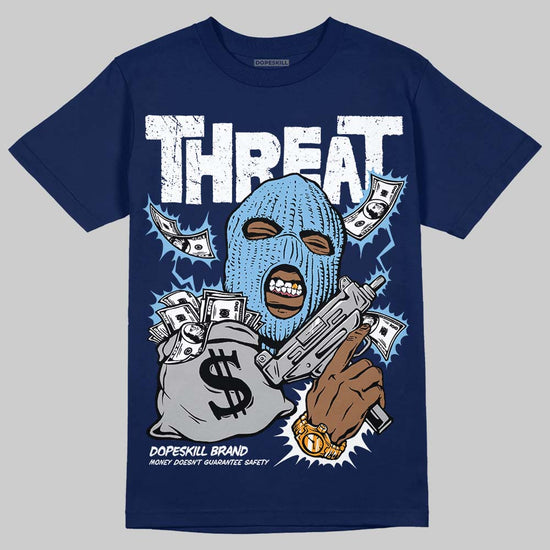 University Blue Sneakers DopeSkill T-Shirt Under Threat Graphic Streetwear - Navy