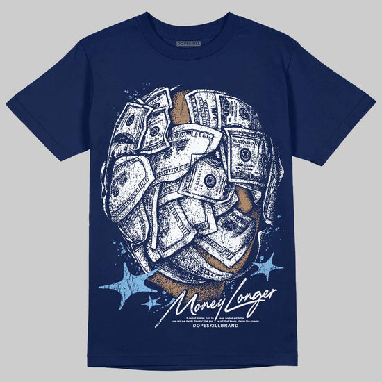 University Blue Sneakers DopeSkill T-Shirt Money Longer Graphic Streetwear - navy