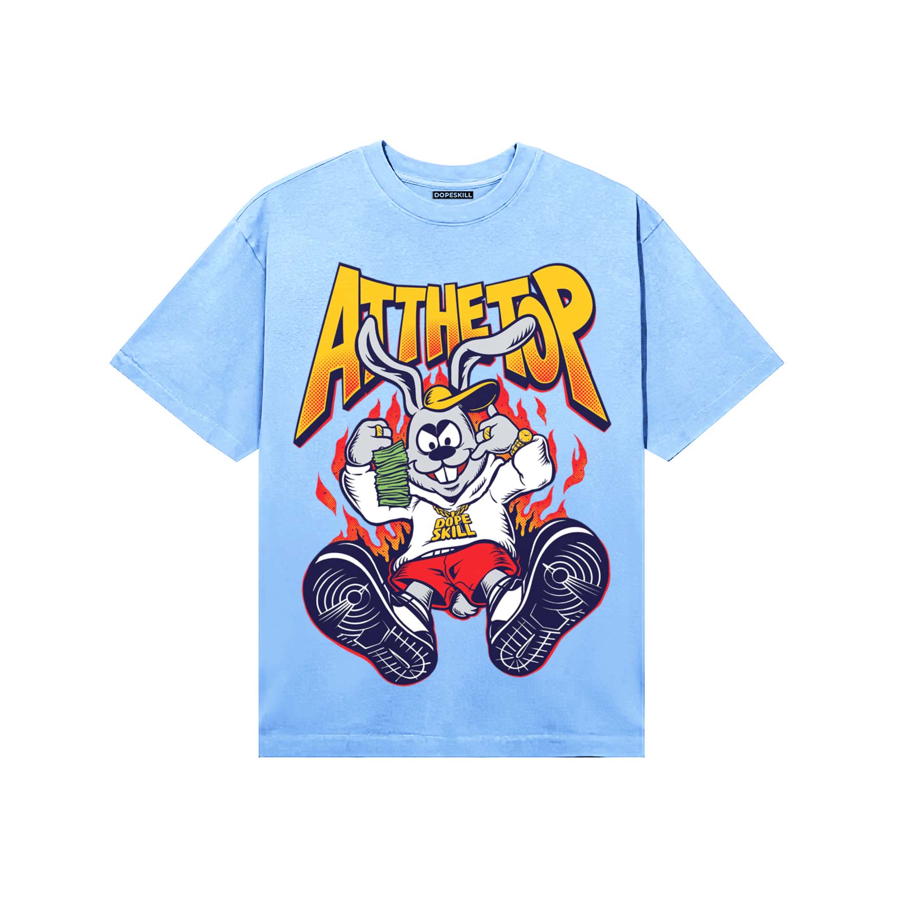 University Blue Sneakers DopeSkill T-Shirt At The Top Graphic Streetwear - Carolina Blue