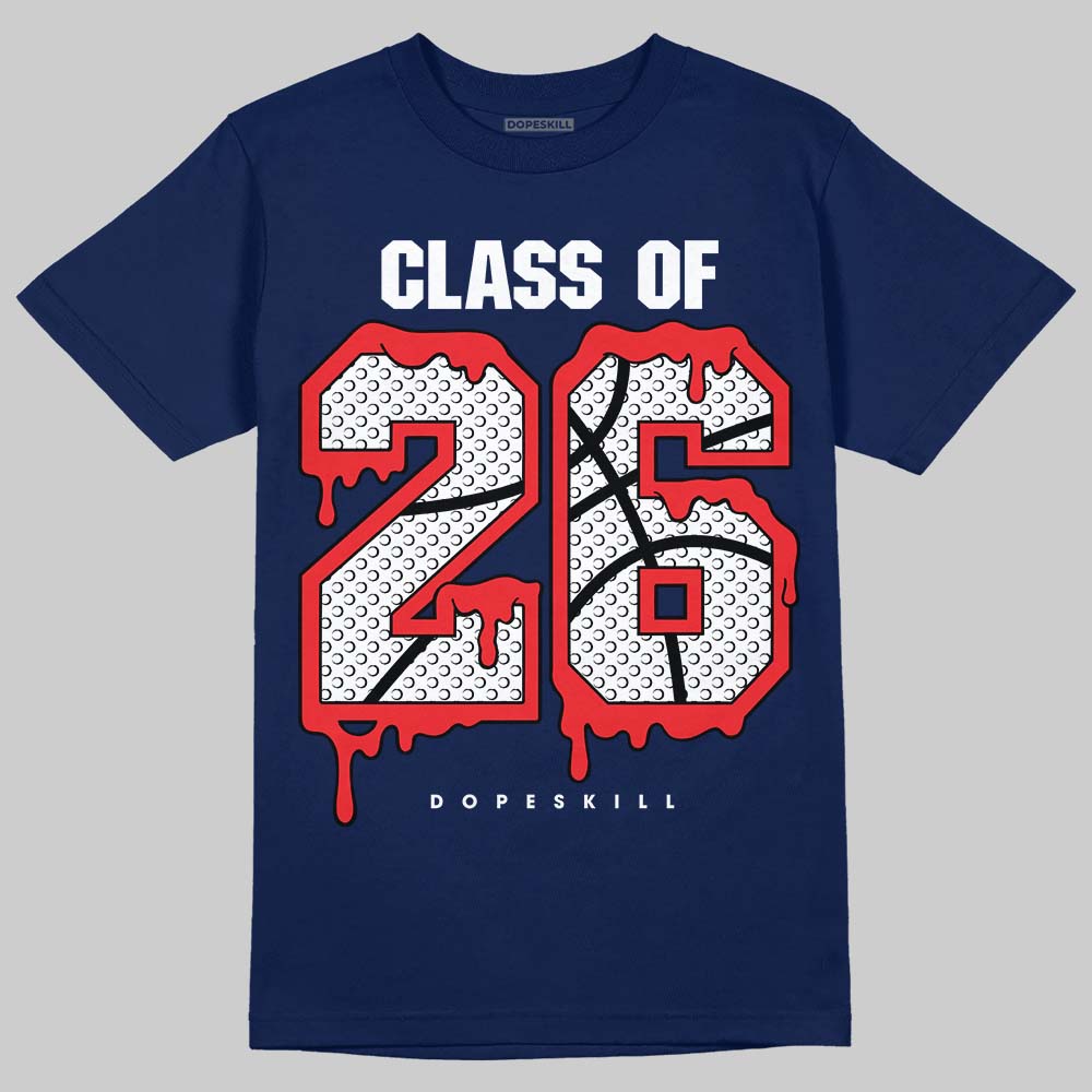 University Blue Sneakers DopeSkill T-Shirt 26 Drip Graphic Streetwear - Navy