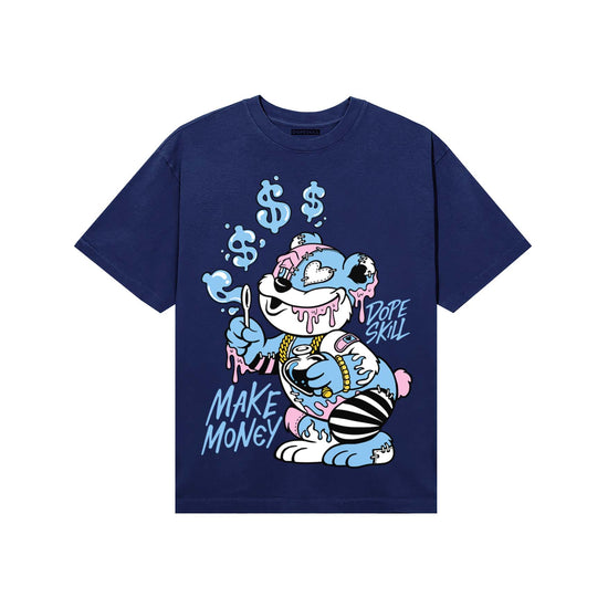 University Blue Sneakers DopeSkill T-Shirt Make Money Graphic Streetwear - navy