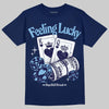University Blue Sneakers DopeSkill T-Shirt Feeling Lucky Graphic Streetwear - navy