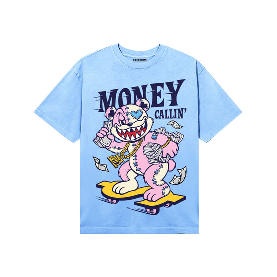 University Blue Sneakers DopeSkill T-Shirt Money Callin' Graphic Streetwear - Carolina Blue