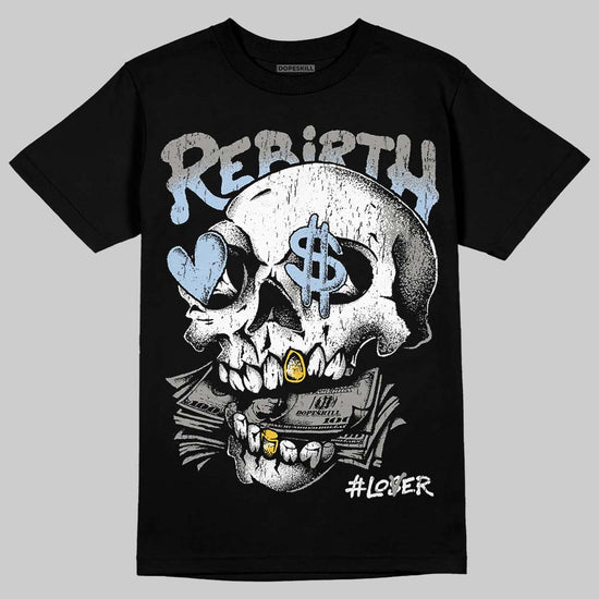 Jordan 5 White Metallic DopeSkill T-Shirt Rebirth Graphic Streetwear - Black