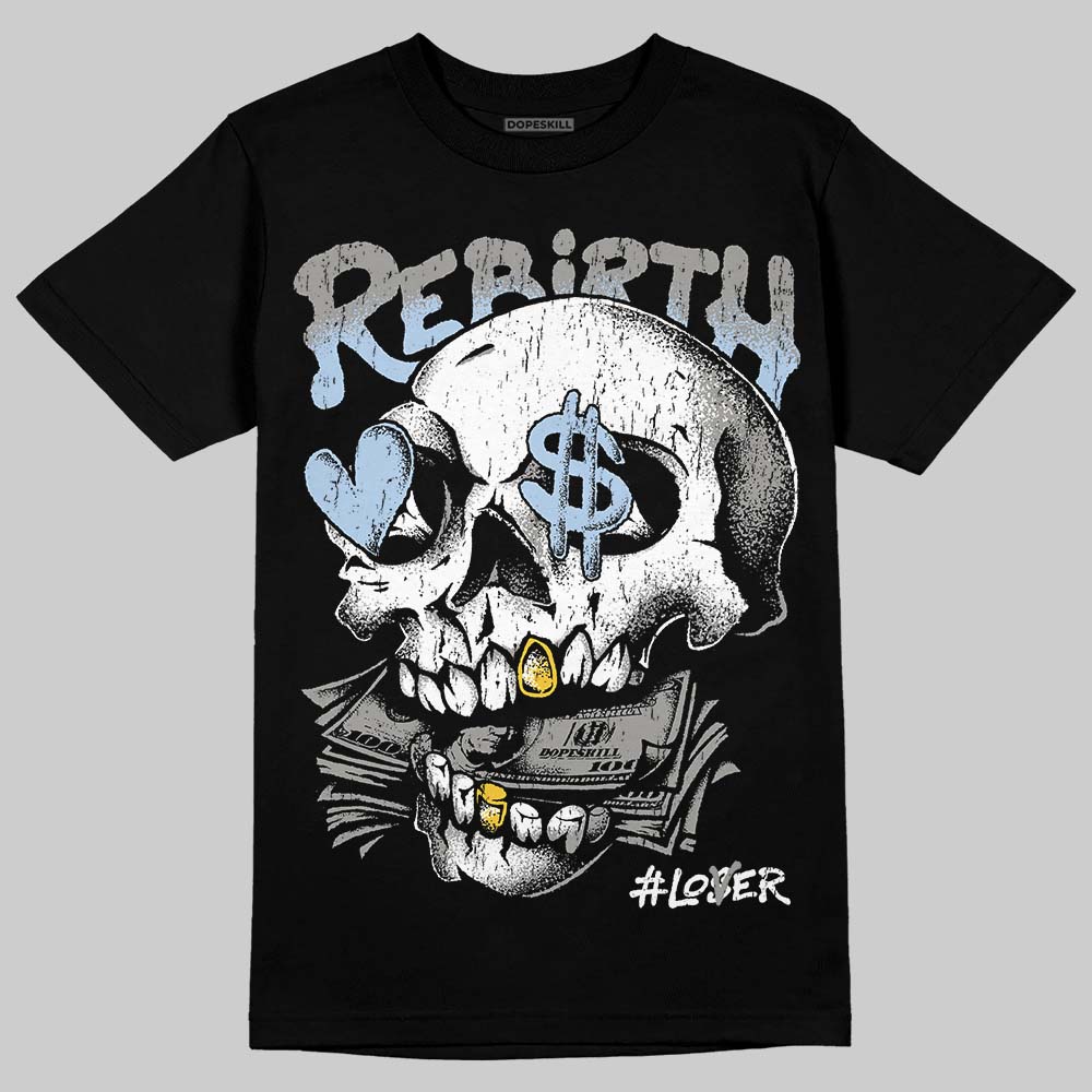 Jordan 5 White Metallic DopeSkill T-Shirt Rebirth Graphic Streetwear - Black