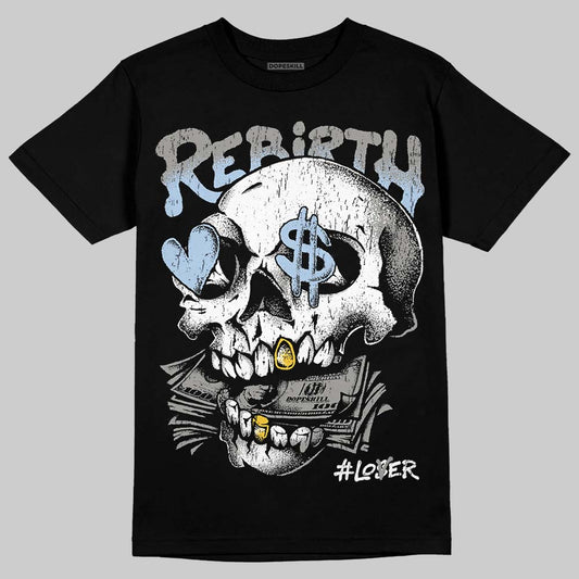Jordan 5 White Metallic DopeSkill T-Shirt Rebirth Graphic Streetwear - Black