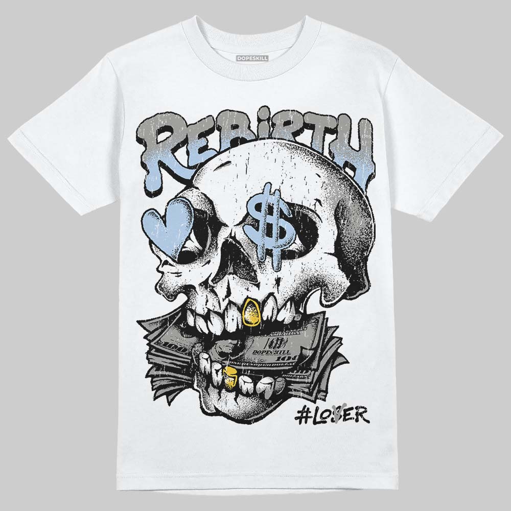 Jordan 5 White Metallic DopeSkill T-Shirt Rebirth Graphic Streetwear - White