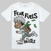 Jordan 12 Black Wolf Grey DopeSkill T-Shirt Fear Fuels The Hustle Graphic Streetwear - White