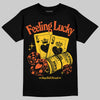 Yellow Sneakers DopeSkill T-Shirt Feeling Lucky Graphic Streetwear - Black