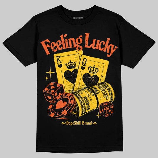 Yellow Sneakers DopeSkill T-Shirt Feeling Lucky Graphic Streetwear - Black
