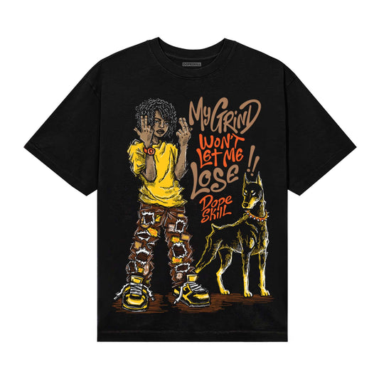 Yellow Sneakers DopeSkill T-Shirt My Grind Won't Let Me Lose Graphic Streetwear - Black