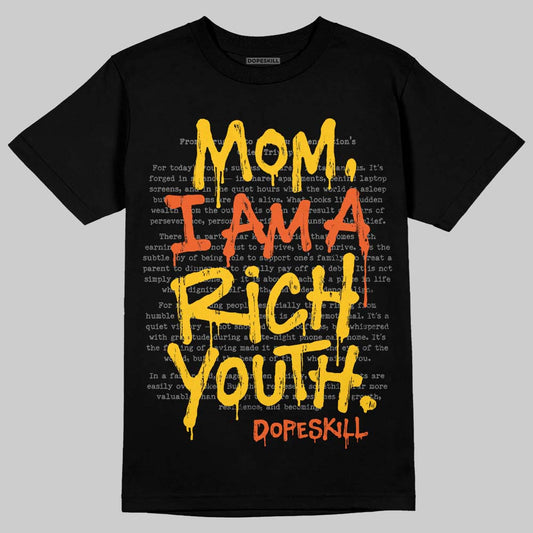 Yellow Sneakers DopeSkill T-Shirt Mom, I Am A Rich Youth Graphic Streetwear - Black