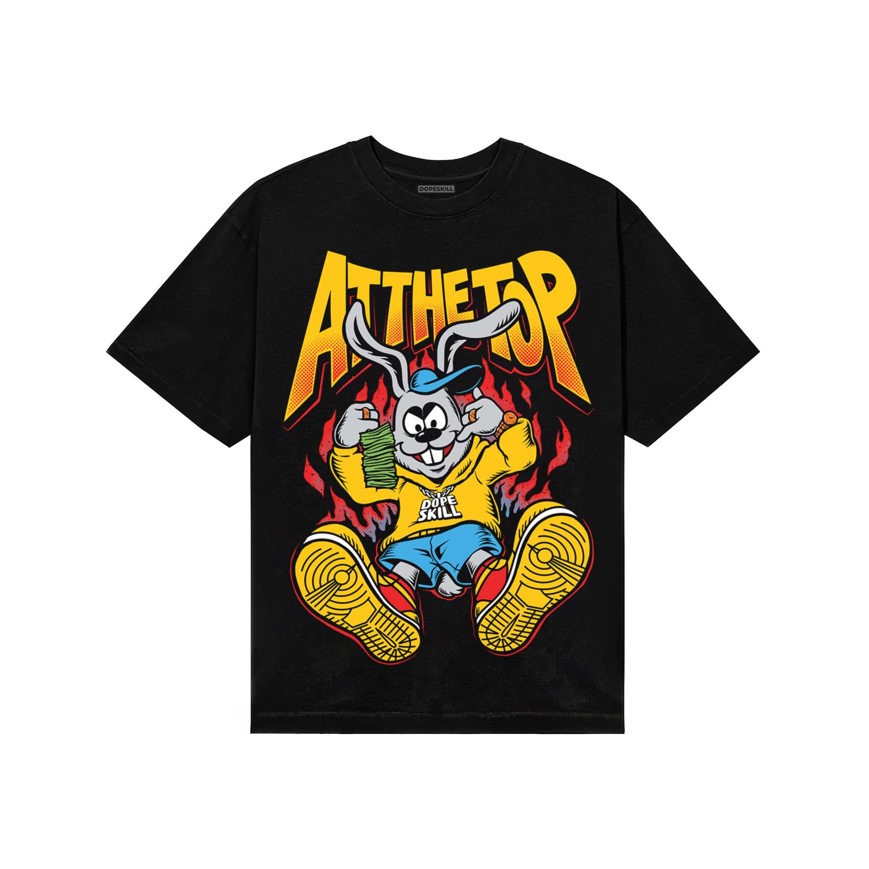 Yellow Sneakers DopeSkill T-Shirt At The Top Graphic Streetwear - black