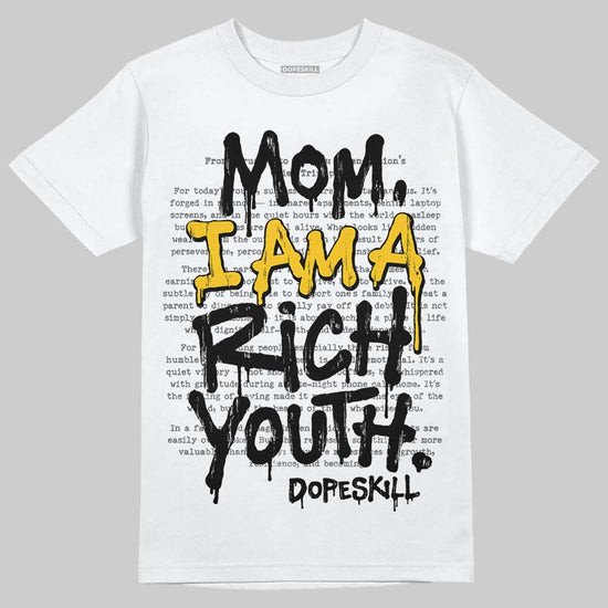 Yellow Sneakers DopeSkill T-Shirt Mom, I Am A Rich Youth Graphic Streetwear - White 