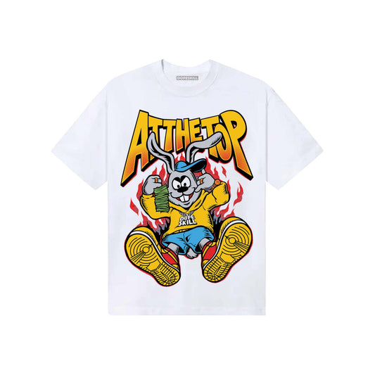Yellow Sneakers DopeSkill T-Shirt At The Top Graphic Streetwear - White 