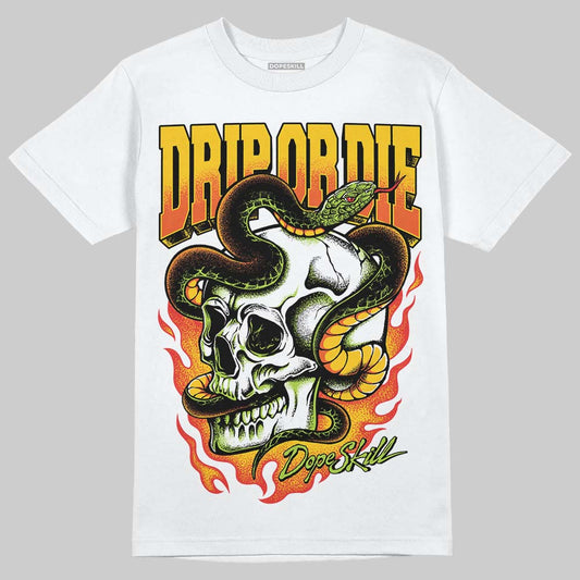 Yellow Sneakers DopeSkill T-Shirt Drip or Die Graphic Streetwear - White 
