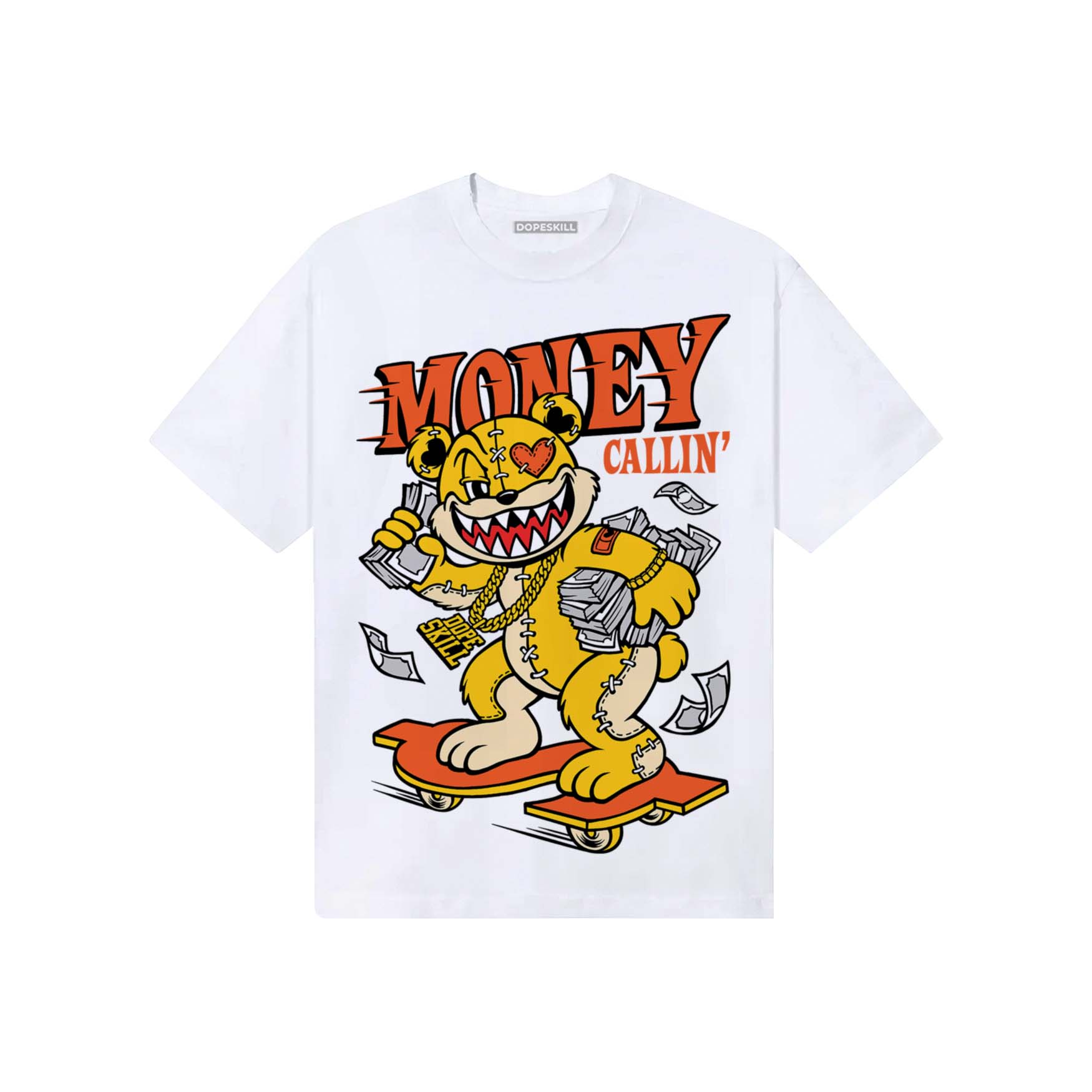 Yellow Sneakers DopeSkill T-Shirt Money Callin' Graphic Streetwear - White