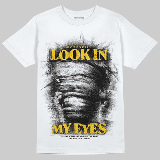 Yellow Sneakers DopeSkill T-Shirt Look In My Eyes Graphic Streetwear - White